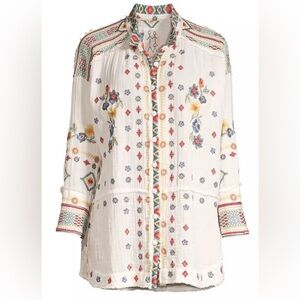 The Johnny Was Women's Florence Gauze Floral-Embroidered Blouse